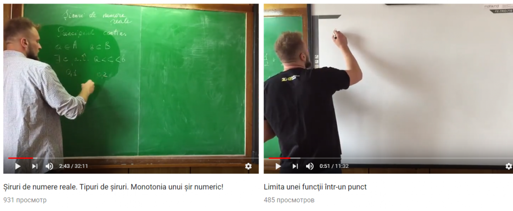 Figura 3:Video lecție pentru clasele liceale, realizate de profesorul de matematică Leahu Alexandru, IPLT „B.P.Hasdeu”, or. Drochia