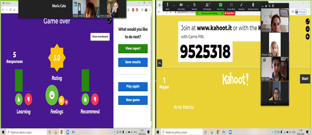 Print screen, Kahoot class and feedback