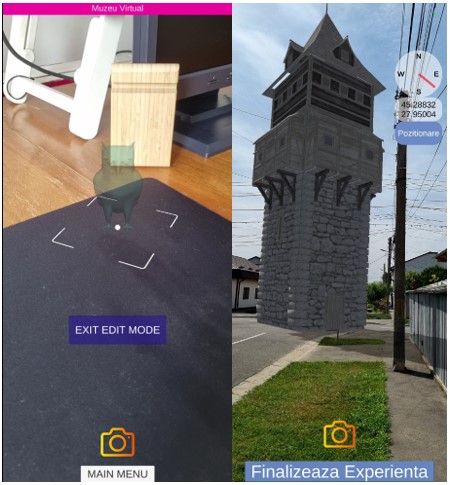 Figure 4. AR experiences in the mobile application